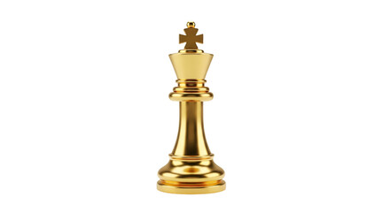 Golden Chess King Piece on Black Background