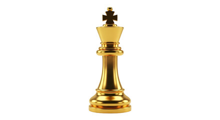 Golden Chess King Piece on Black Background