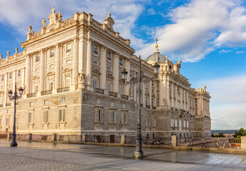 Fototapeta premium Royal palace on Oriente square in Madrid, Spain