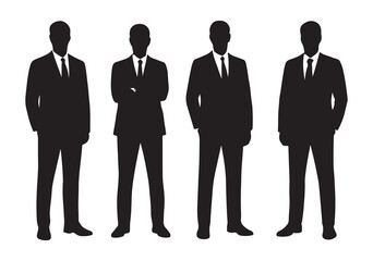 Silhouettes of Business Professionals in Suits