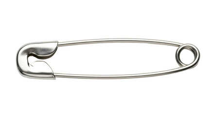 Silver Safety Pin on Black Background