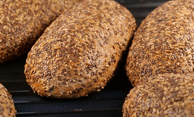 Close-up of crusty multigrain bread