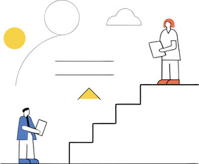 HR manager guiding employee career development path