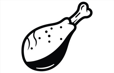 Vector art of crispy fried chicken leg, a delicious and savory treat, perfect for a quick meal or snack, showcasing the goldenbrown skin and juicy meat