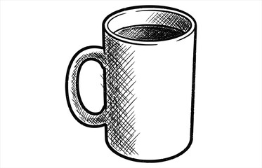 Illustration of a coffee mug with a handle, a simple and classic design for enjoying your favorite hot beverage in the morning or any time of day