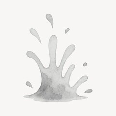 Fototapeta premium Artistic gray watercolor splash.