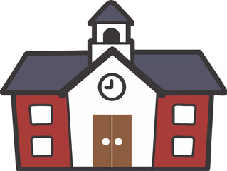 a flat icon of a house with red and white colors