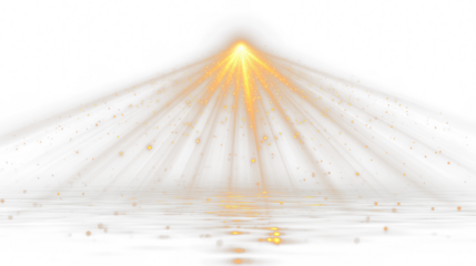 A vibrant pattern of flickering light rays glows brightly against a transparent background, illustrating the energy of a star