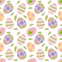 Seamless pattern of Easter eggs for Easter Holiday