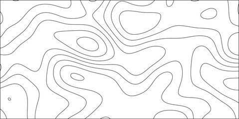 Abstract Black Contour Lines on White Background Representing Topography or Flow Patterns curve