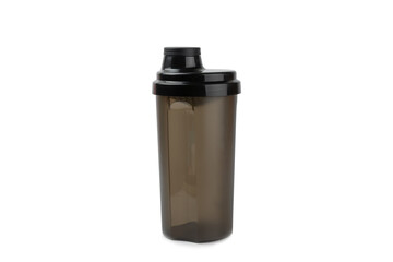 Protein powder.protein shake isolated on white background.Shaker bottle with protein.Food...