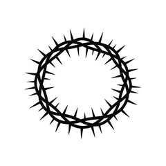 Black and white illustration of a crown of thorns