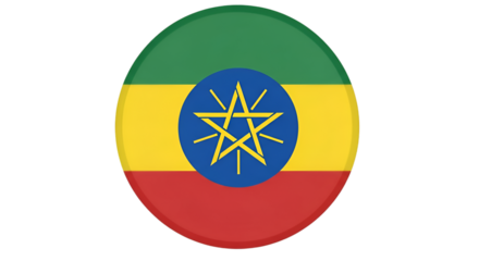 Ethiopian Flag Emblem on Black Background