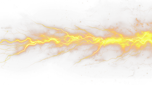 yellow lightning bolt strike PNG cut out, thunderstorm lightning