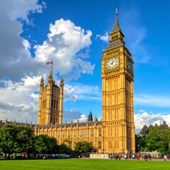Obraz premium Iconic London landmark under sunny sky