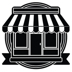 e commerce storefront icon on white background