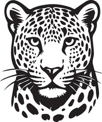 Black and White Leopard Illustration – Hand Drawn Wild Animal Vector Art