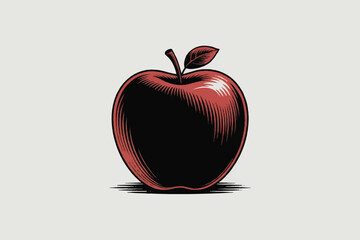 Apple Fruit Silhouette Vector — High-Quality Black Icon