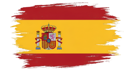Spanish Flag with Brushstroke Effect