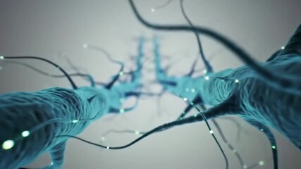 Abstract image of interconnected, glowing, teal-colored neural pathways