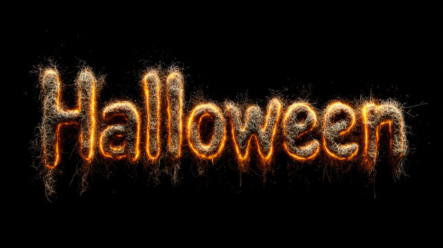 Creepy Halloween 3D Lettering Design