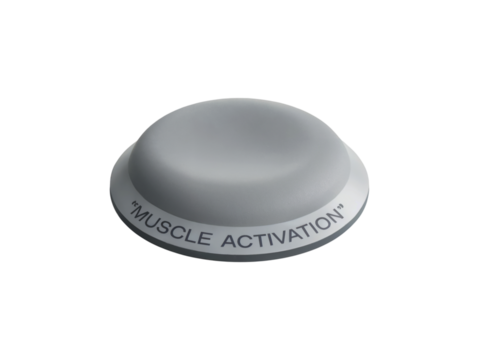 Muscle activation button isolated on transparent background