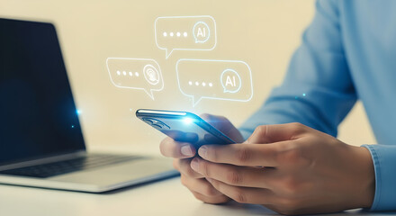 AI Chatbot Interaction Modern Communication and Technology Concept