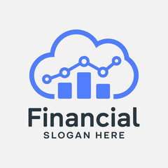 Creative combination cloud treading logo design