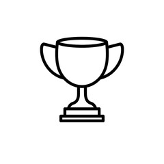 A simple, outlined illustration of a trophy cup.