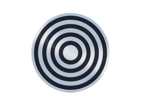 Target with concentric circles isolated on transparent background