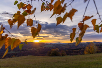 Golden sunset and colorful autumn foliage in National park Polana mountains, Slovakia © Richard Semik