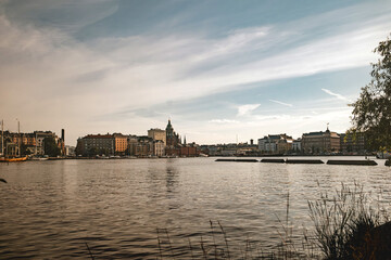 Naklejka premium Waterfront Cityscape with Uspenski Cathedral View in Helsinki, Finland