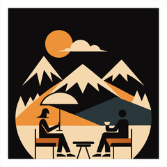 vector illustration of a mountain landscape