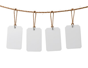 Blank Tags Hanging on Twine for Creative Labeling and Pricing