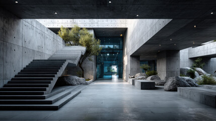 Architecture minimalism modern style design details building exterior concrete