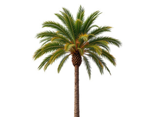 Lush Green Palm Tree Isolated on Transparent background for Nature Themes