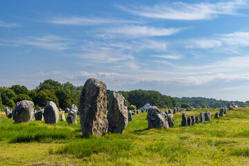 Naklejka premium Standing stones (or menhirs) in Carnac, Morbihan, Brittany, France