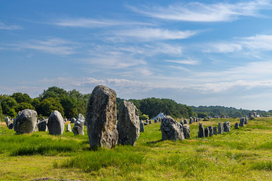 Standing stones (or menhirs) in Carnac, Morbihan, Brittany, France