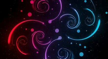 Abstract background with colorful swirls and dots creating a dynamic design