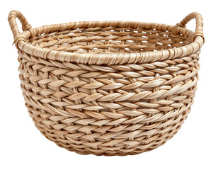 Handwoven Natural Storage Basket with Handles for Home Decor