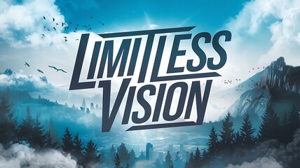 Digital Art with the Inscription "Limitless Vision" For Flyer, Advertisement, Advertising, Marketing, Visual Art, Cell Phone Screen, Tablet Screen, Computer Screen, Background, , 9:16 and 16:9 Format
