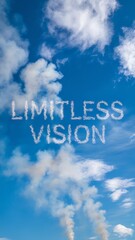 Digital Art with the Inscription "Limitless Vision" For Flyer, Advertisement, Advertising, Marketing, Visual Art, Cell Phone Screen, Tablet Screen, Computer Screen, Background, , 9:16 and 16:9 Format