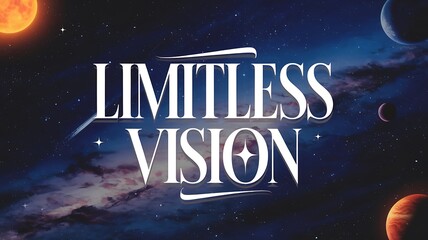 Digital Art with the Inscription "Limitless Vision" For Flyer, Advertisement, Advertising, Marketing, Visual Art, Cell Phone Screen, Tablet Screen, Computer Screen, Background, , 9:16 and 16:9 Format