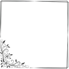 Obraz premium frame with floral elements