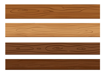 Four wood grain textures of various shades are horizontally stacked