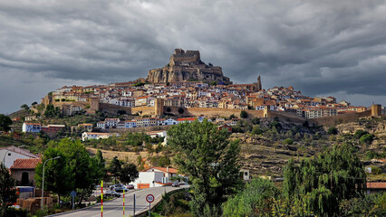 Obraz premium Morella Castle, a mountain village in Castellón