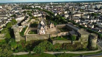 drone photo Angers castle France europe