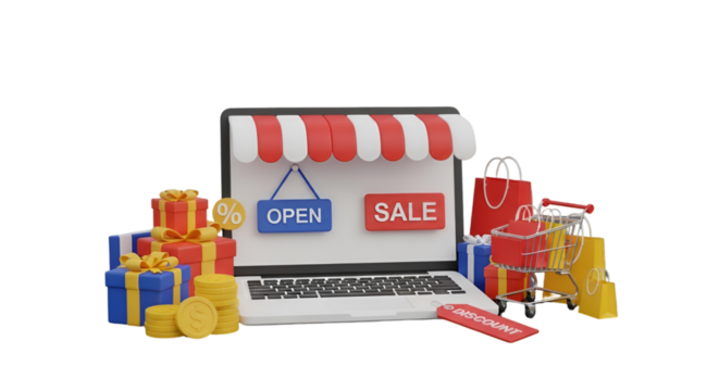 Online Shopping and Sales Promotion Concept - Powered by Adobe