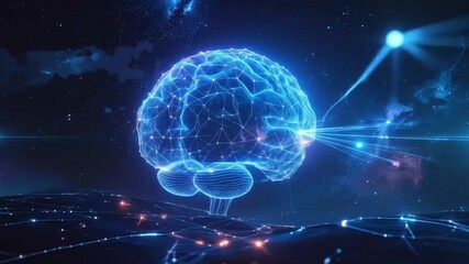 Conceptual digital human brain with connecting dots and lines, illustrating innovation and - Powered by Adobe