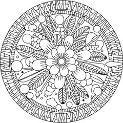 Fototapeta premium Detailed Mandala Patterns Coloring pages for adults and kids